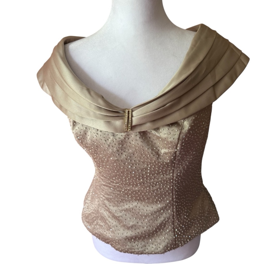 Alfred Angelo Tan Cream Fitted Top Size 6